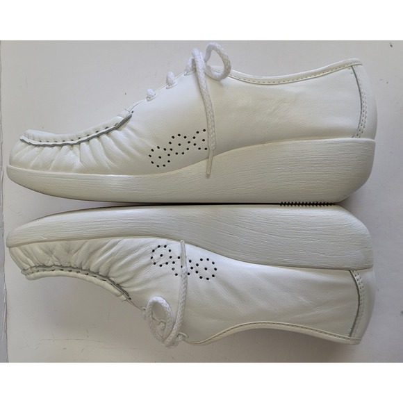 SAS White Leather Tripad Comfort Lace Walking Shoe's Women's Size 8 M EUC - Picture 5 of 9